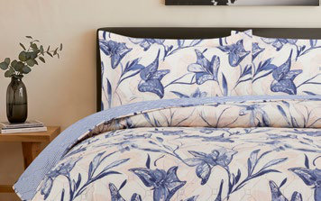Colcha Estampada Rayas Azul