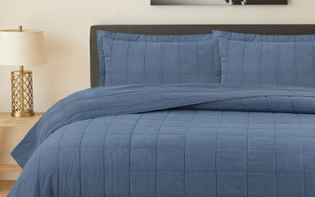 Colcha Stone Wash Azul