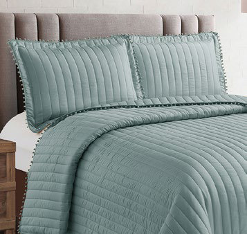 Colcha Lisa Pom Pom Aqua