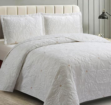 Colcha Bordada Florencia Beige
