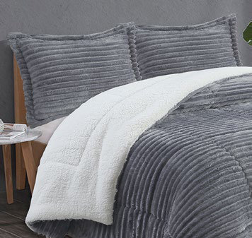 Plumón Jacquard Stripe Gris