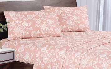 Sábanas Microfibra Estampadas Flor Rosa