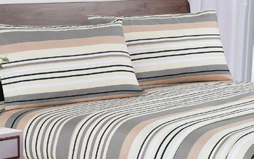 Sábanas Microfibra Estampadas Líneas Gris