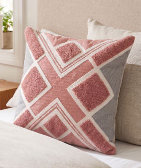 Funda Cojín Textura 45X45 Cm Rosa-Perla