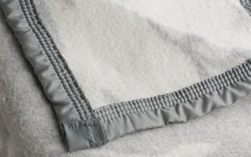 Frazada 25% Lana Jacquard Rama Gris
