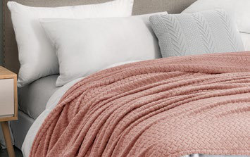 Frazada Jacquard Flannel Rosa