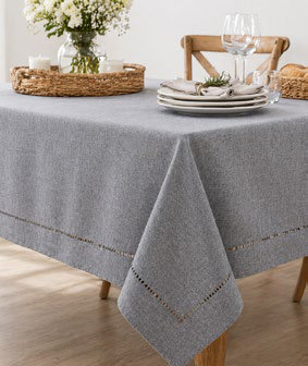 Mantel Liso Láser Cut 160X250 Cm Gris Plata