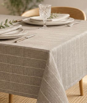 Mantel Jacquard Rústico 140X230 Beige