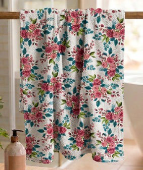 Toalla Estampada Baño 70X135 Cm Gloria Rosa