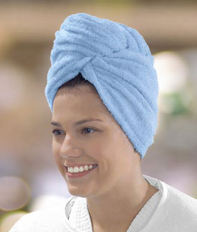 Toalla Cabello Turbante 25X55 Cm Celeste