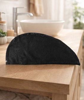Toalla Cabello Turbante 25X55 Cm Negro